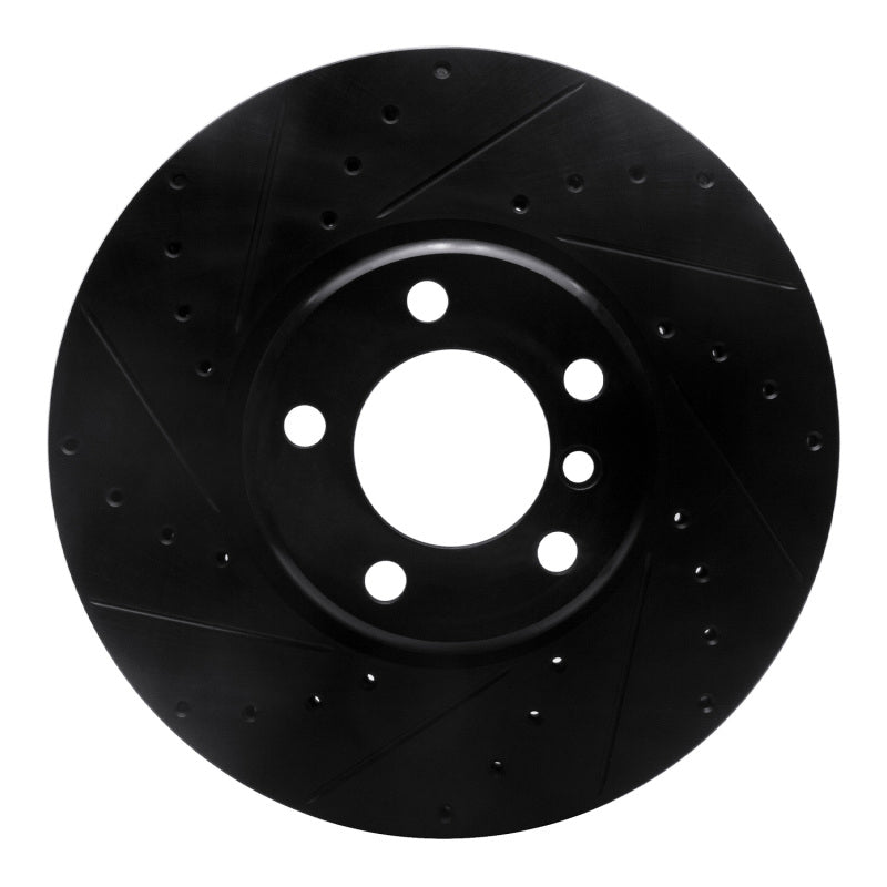 R1 12-21 BMW 228I Front Left Drilled & Slotted Black Brake Rotor