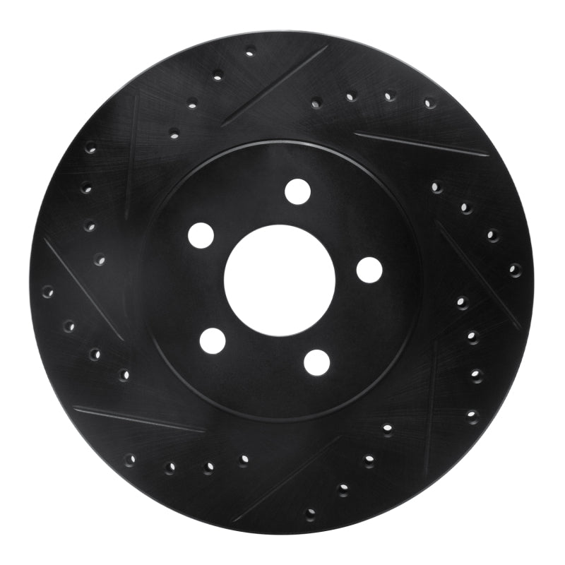 R1 95-06 Chrysler Sebring Front Left Drilled & Slotted Black Brake Rotor
