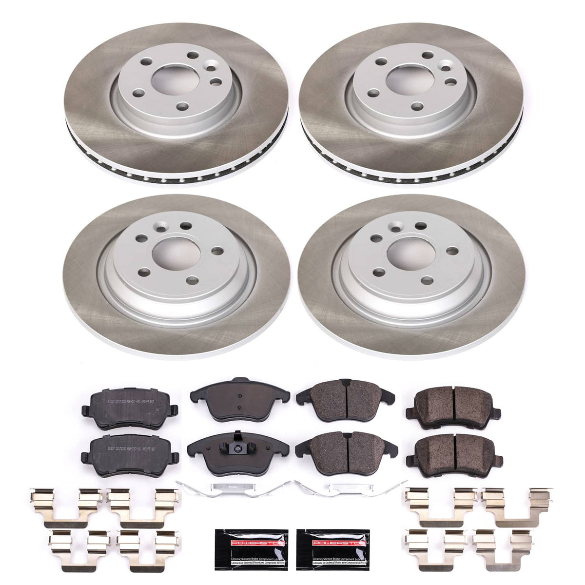 Power Stop 15-18 Volvo S60 Front and Rear Semi-Coated Rotor Kit