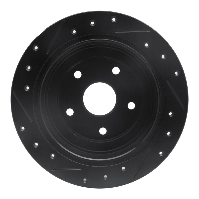 R1 92-97 Subaru SVX Rear Right Drilled & Slotted Black Brake Rotor