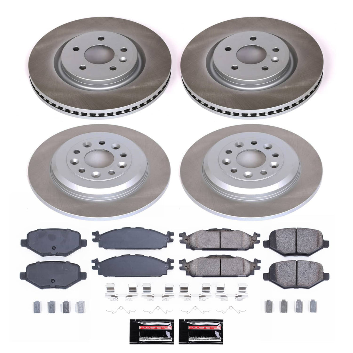 Power Stop 11-19 Lincoln MKT Front and Rear Semi-Coated Rotor Kit