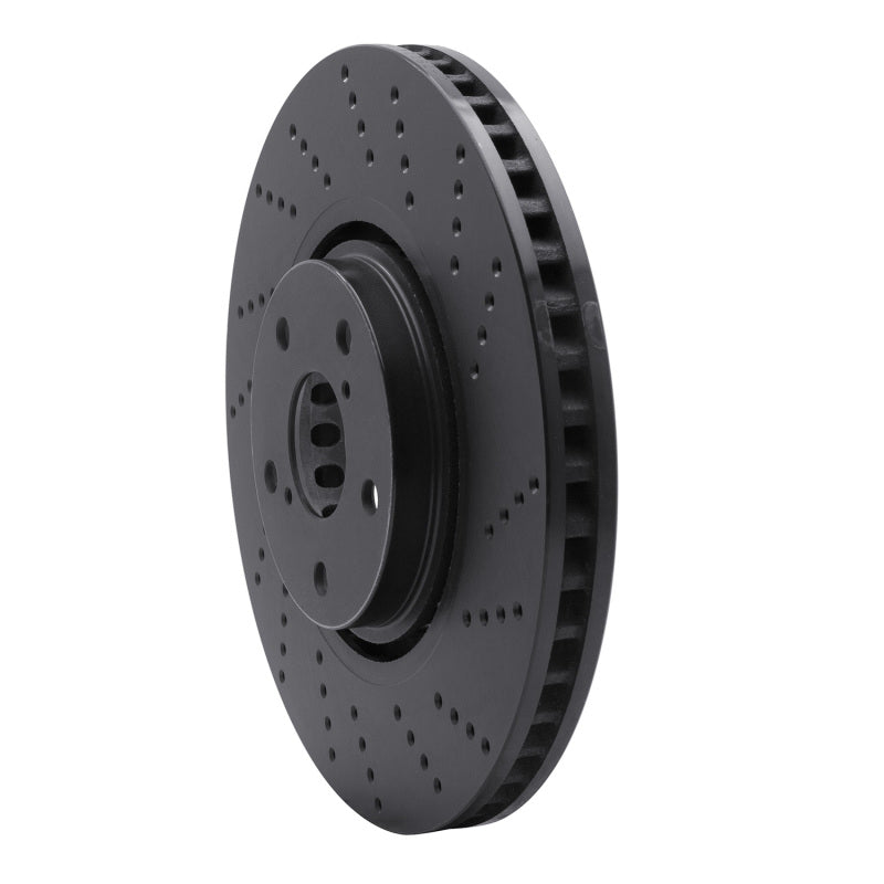 R1 07-11 Lexus GS350 Right Front Drilled Black Brake Rotor