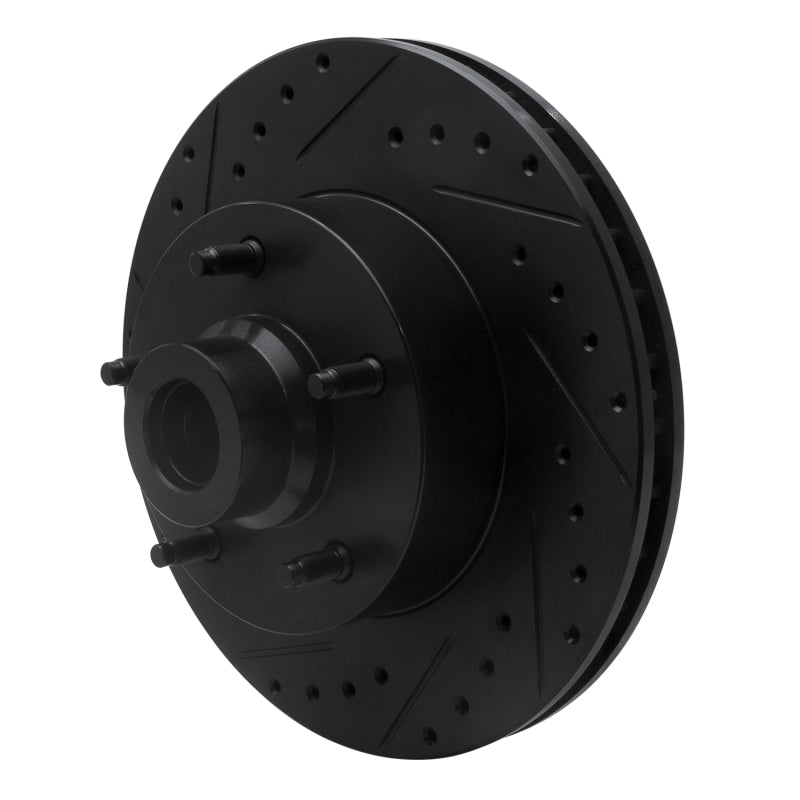 R1 03-03 Dodge Ram 1500 Van Front Left Drilled & Slotted Black Brake Rotor