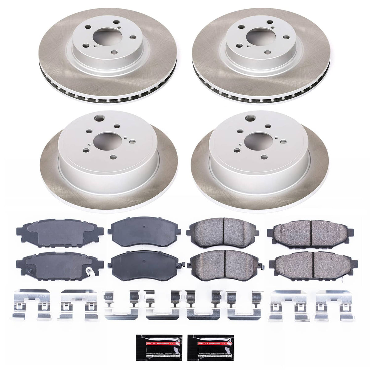 Power Stop 08-10 Subaru Impreza Front and Rear Semi-Coated Rotor Kit