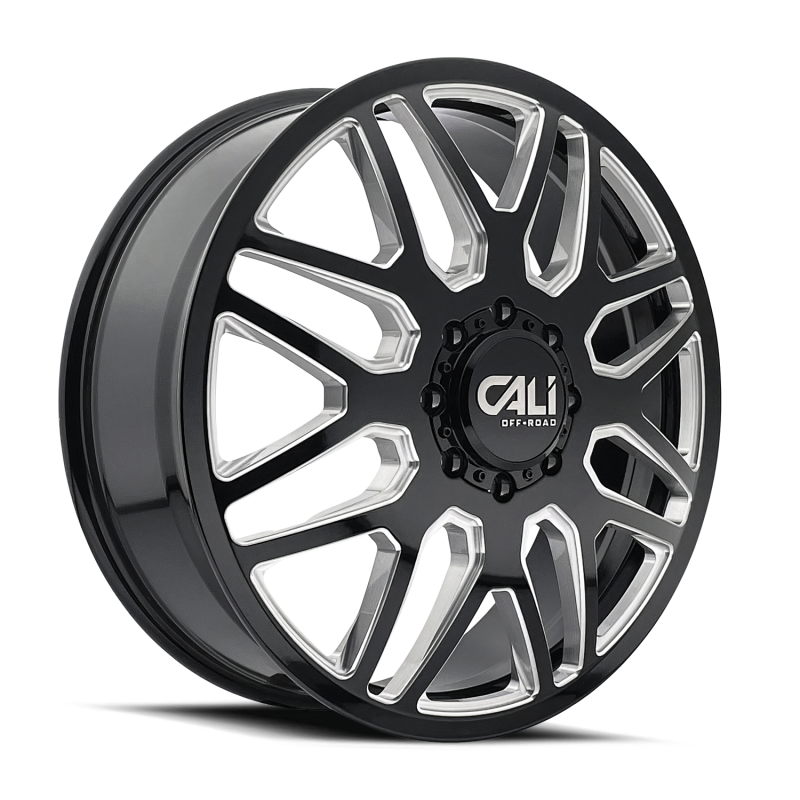 Cali Off-Road 9115D Invader Dually 22x8.25 / 8x165.1 BP / -232mm OS / 121.3mm Hub Gls Blk Mill Wheel