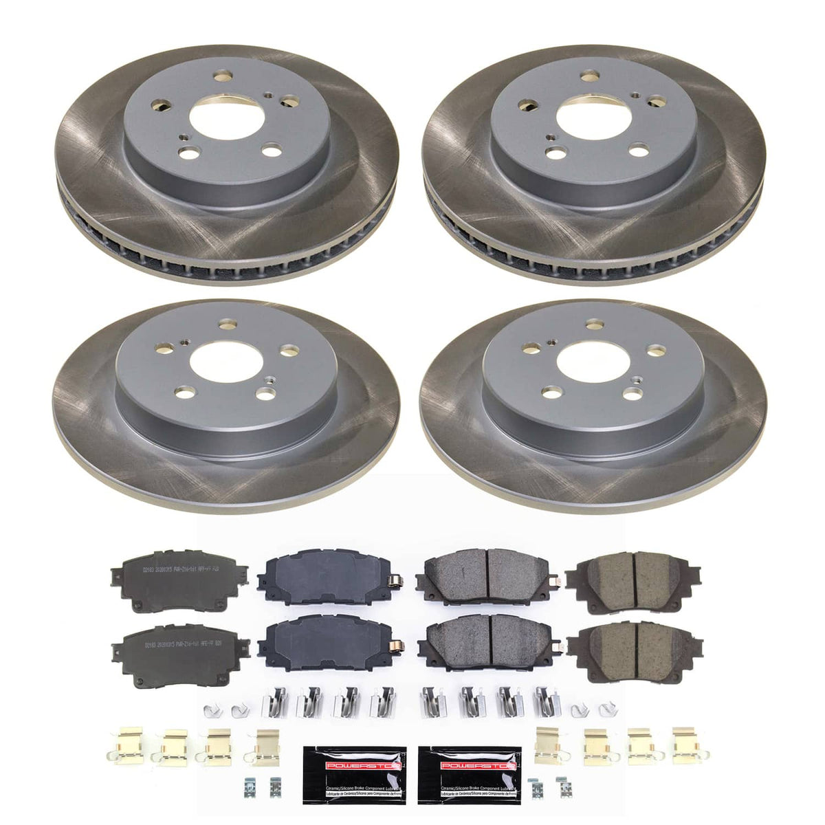 Power Stop 20-22 Toyota Corolla Front and Rear Semi-Coated Rotor Kit