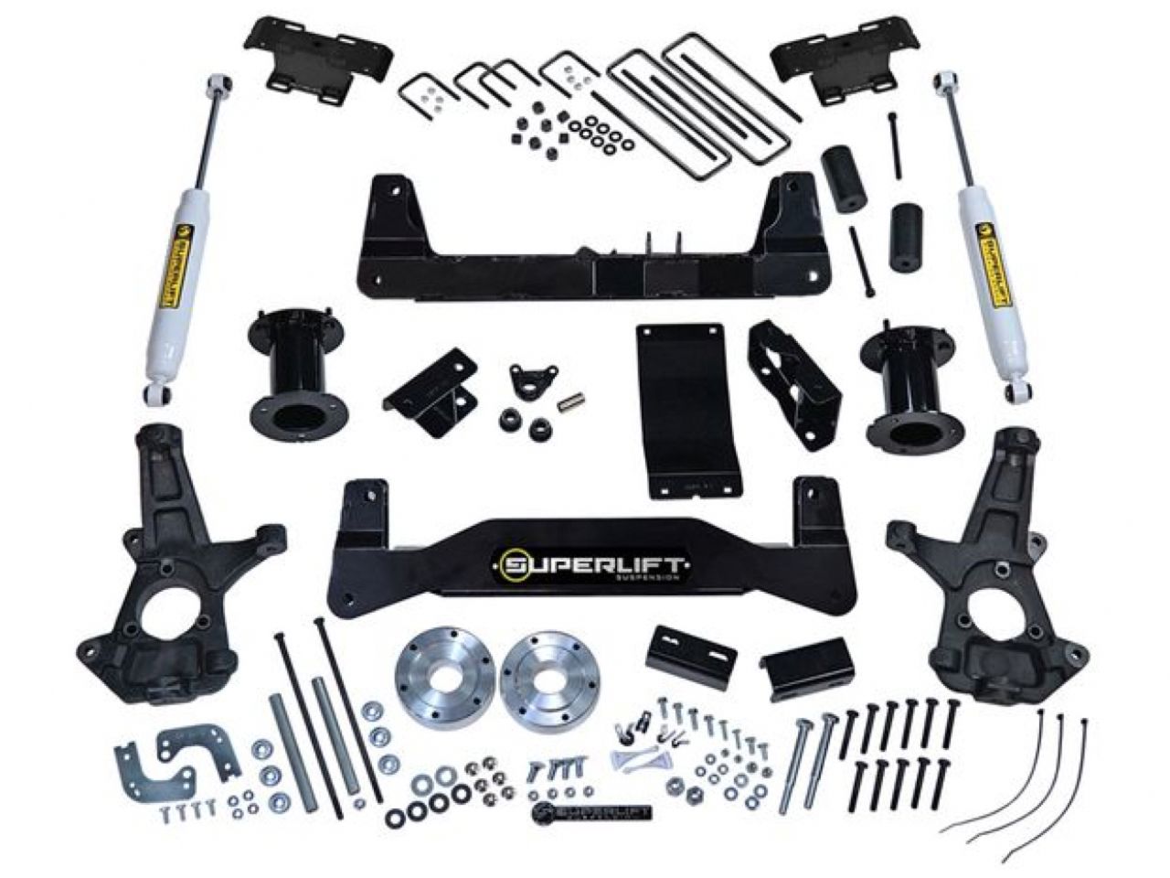 Superlift 14-18 Chevy Silv 1500 4WD 6.5in Lift Kit w/Alum/Stamped Steel Cntrl Arms & SLF Rear Shocks