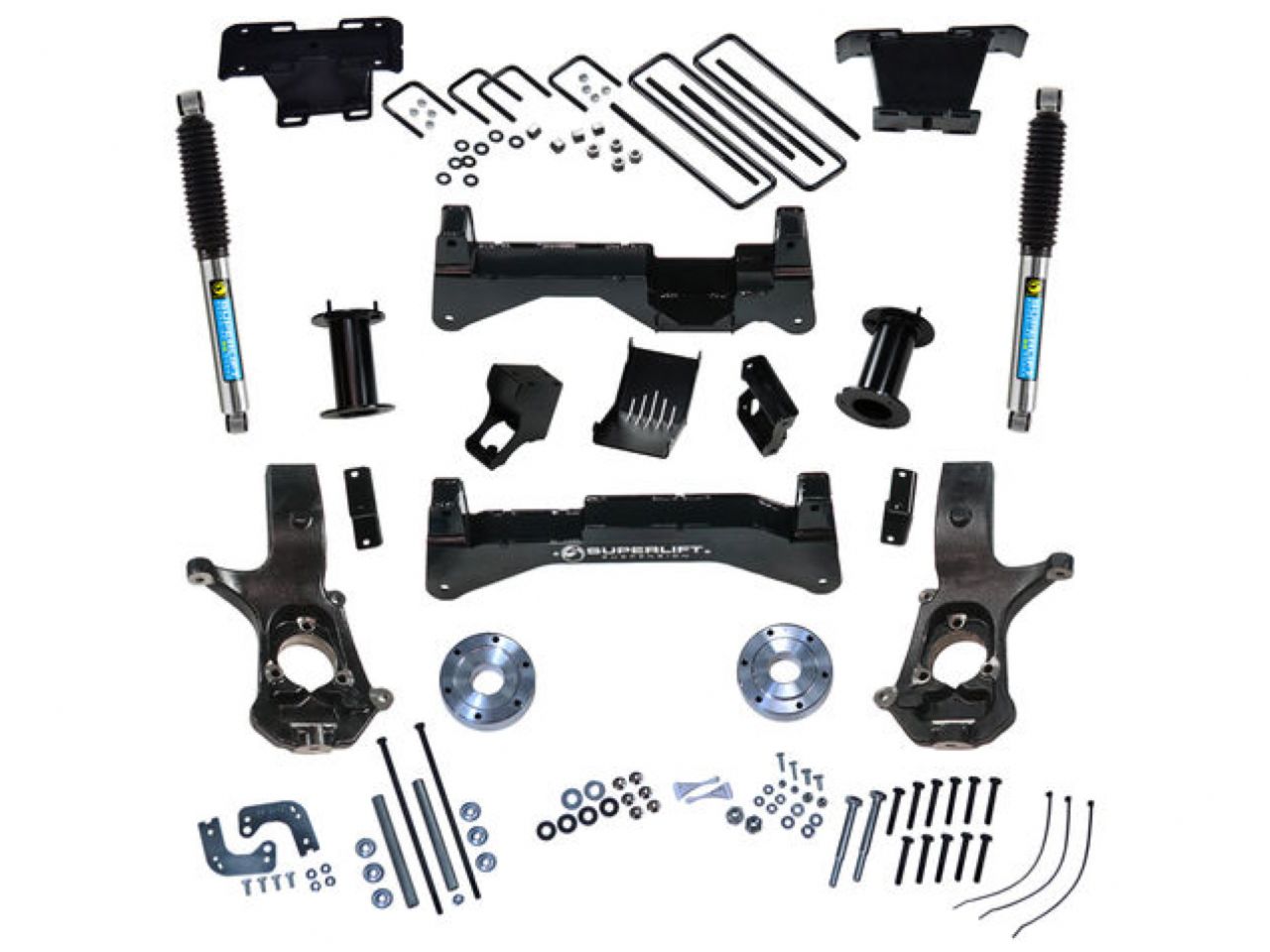 Superlift 14-18 Chevy Silv 4WD w/ Alum/Stamped Steel Control Arms 8in Lift Kit w/ BIL Rear Shocks