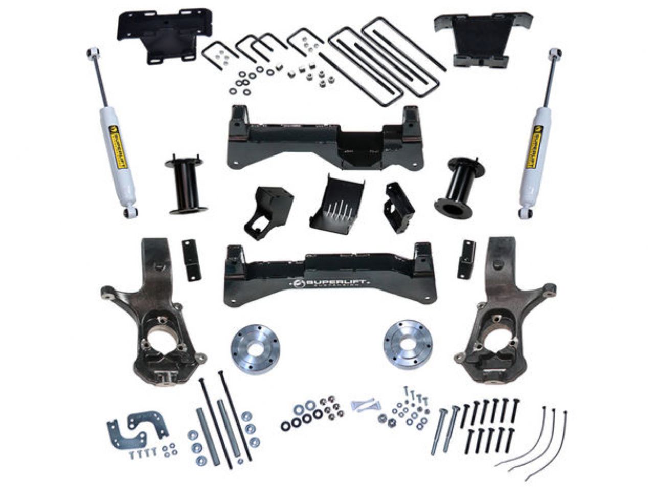 Superlift 14-18 Chevy Silv 4WD w/ Alum/Stamped Steel Control Arms 8in Lift Kit w/ BIL Rear Shocks