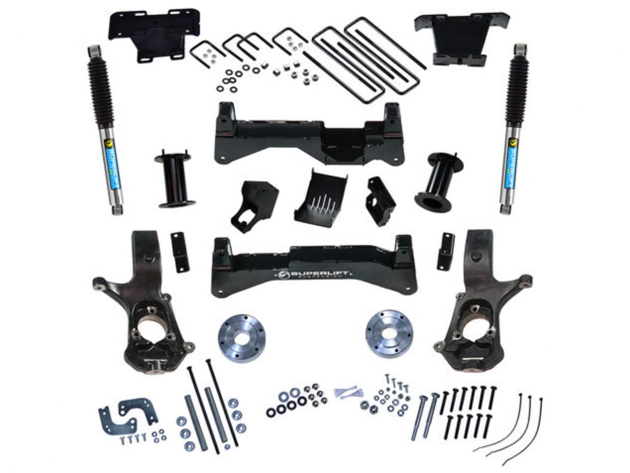 Superlift 14-18 Chevy Silv 4WD w/ Alum/Stamped Steel Control Arms 8in Lift Kit w/ BIL Rear Shocks