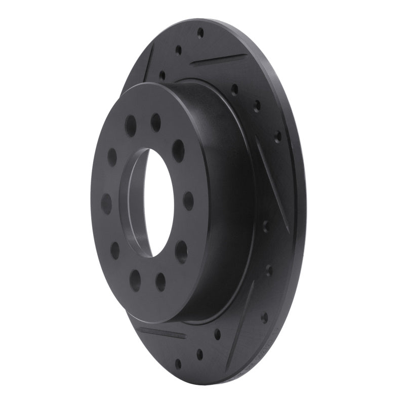 R1 03-08 Hyundai Tiburon Rear Left Drilled & Slotted Black Brake Rotor