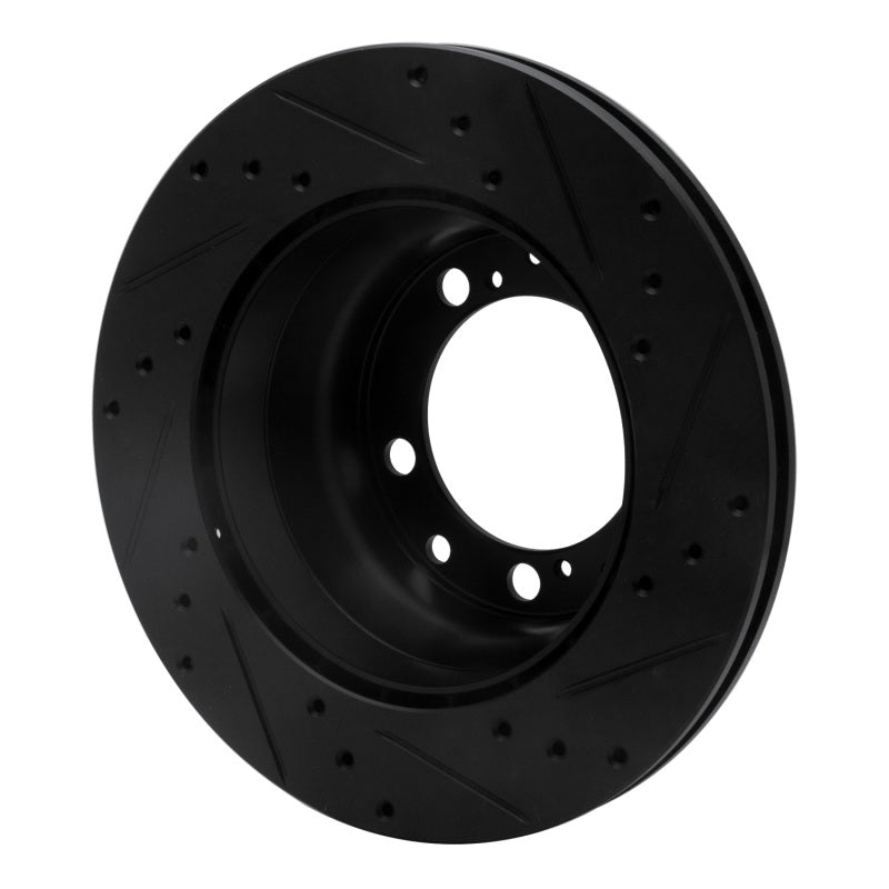 R1 87-97 Porsche 944 Except Turbo Rear Left Drilled & Slotted Black Brake Rotor