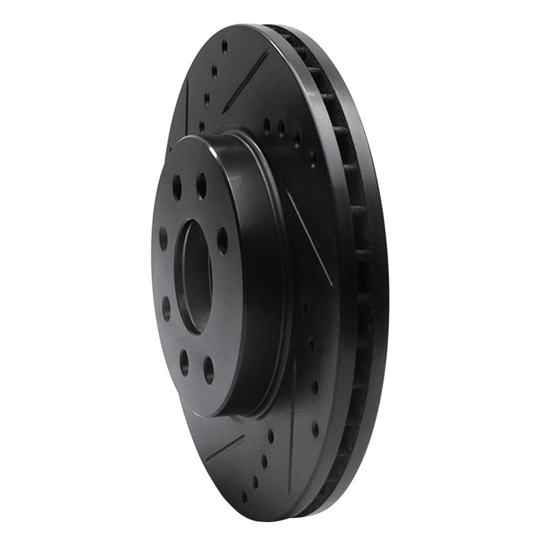 R1 00-02 Daewoo Nubira Front Left Drilled & Slotted Black Brake Rotor