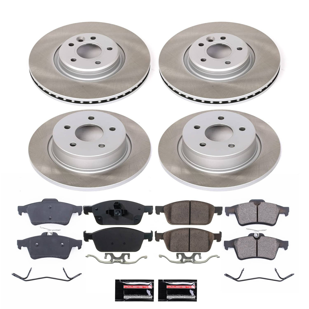 Power Stop 13-16 Ford Escape Front and Rear Semi-Coated Rotor Kit