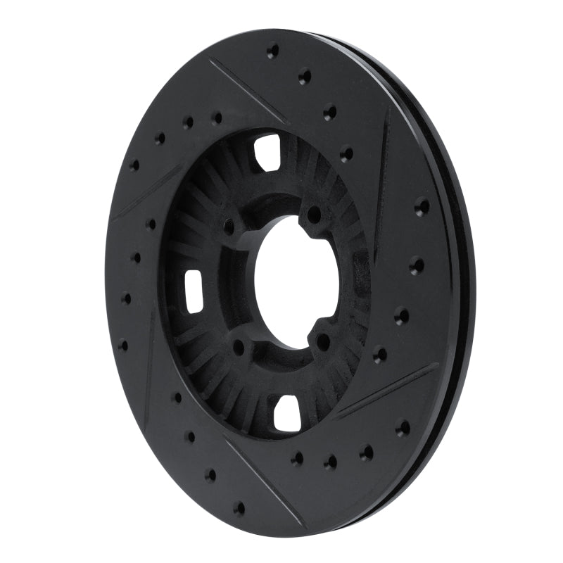 R1 83-89 Isuzu Impulse Front Left Drilled & Slotted Black Brake Rotor