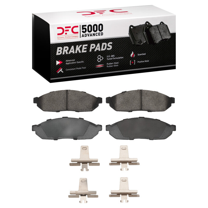 DFC 80-83 Honda Civic Hatchback Front 5000 Advanced Semi Metallic Brake Pads and Hardware Kit