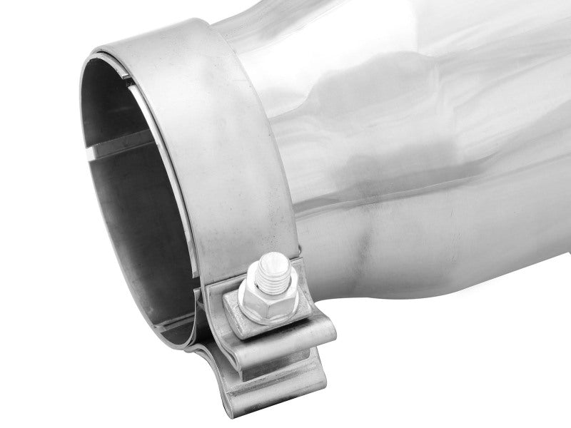 aFe MACH Force-Xp Universal Exhaust Tip 3-1/2Inlet x 4-1/2IN Outlet x 12IN L Polished Left Side Exit