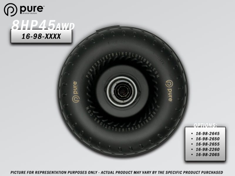 Pure Drivetrain 8HP45 High Performance Billet Race Torque Converter - 26/45 Stator - AWD