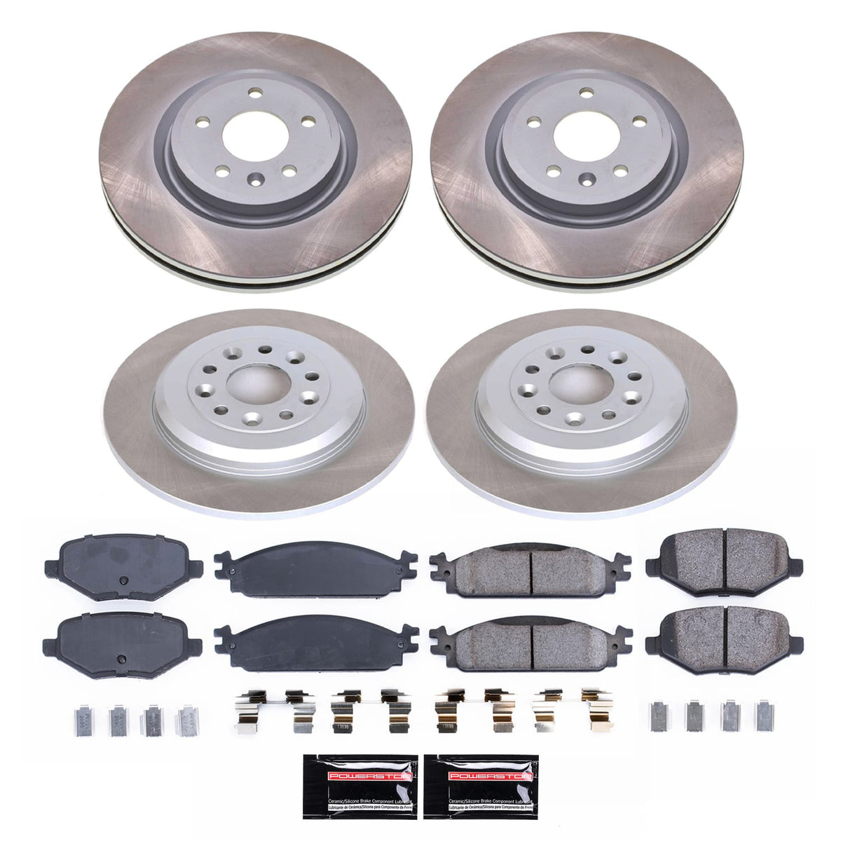 Power Stop 2010 Lincoln MKT Front and Rear Semi-Coated Rotor Kit