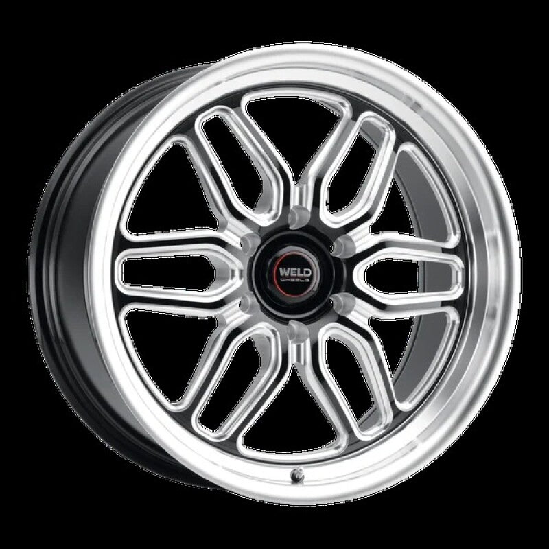 Weld Laguna 6 Drag 17x11in / 6x127 BP / ET36 / BS 7.375 Gloss BLK MIL DIA 78.1