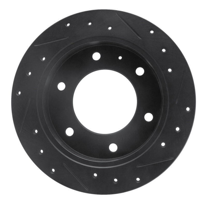 R1 88-95 Isuzu AMIGO Rear Left Drilled & Slotted Black Brake Rotor