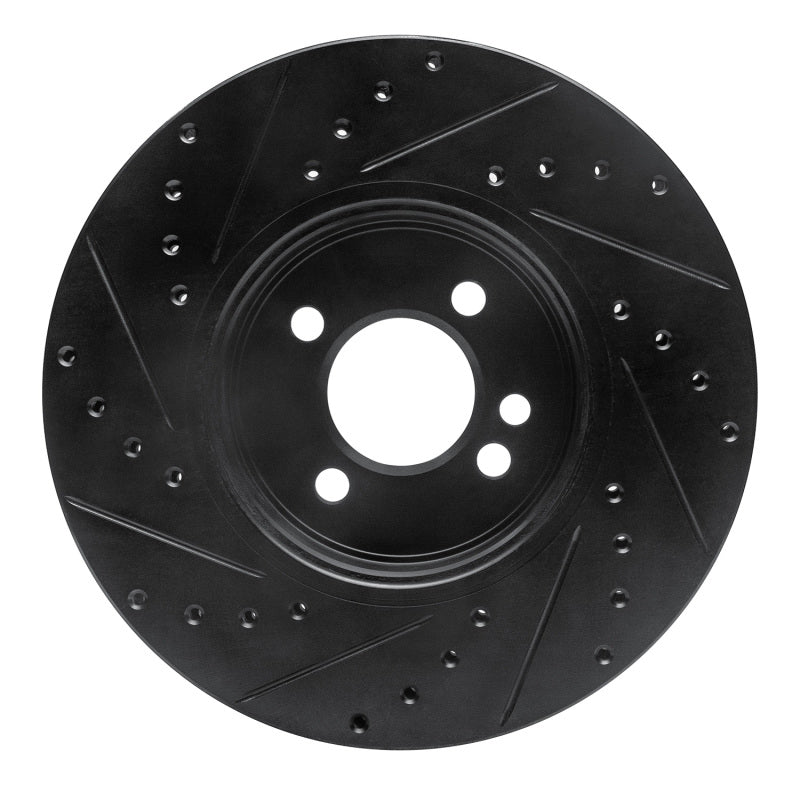 R1 02-06 Mini Cooper (Excl Clubman) Front Right Drilled & Slotted Black Brake Rotor
