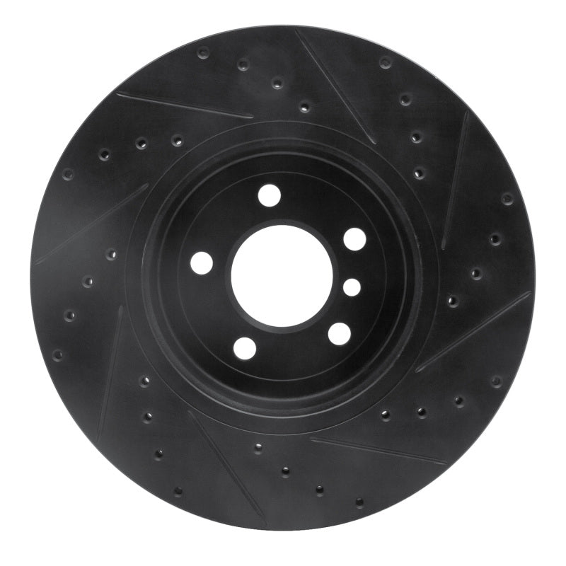 R1 11-19 BMW 640I Gran Coupe Front Left Drilled & Slotted Black Brake Rotor