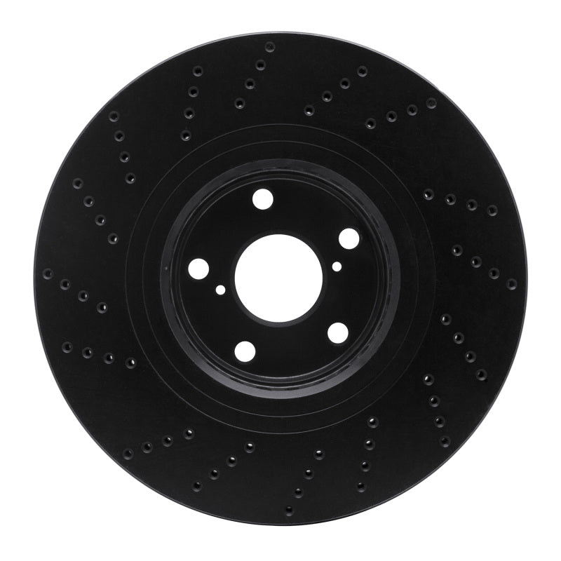 R1 07-11 Lexus GS350 Right Front Drilled Black Brake Rotor