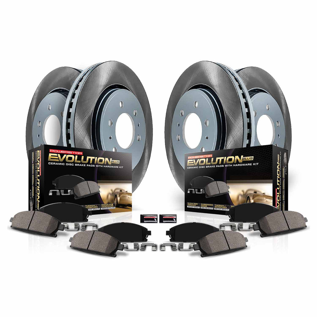 Power Stop 17-20 Hyundai Elantra Front and Rear Semi-Coated Rotor Kit