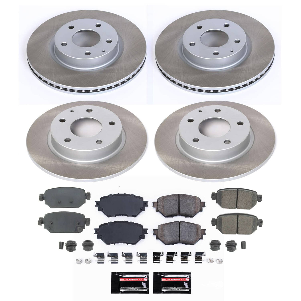 Power Stop 17-18 Mazda 3 Front and Rear Semi-Coated Rotor Kit