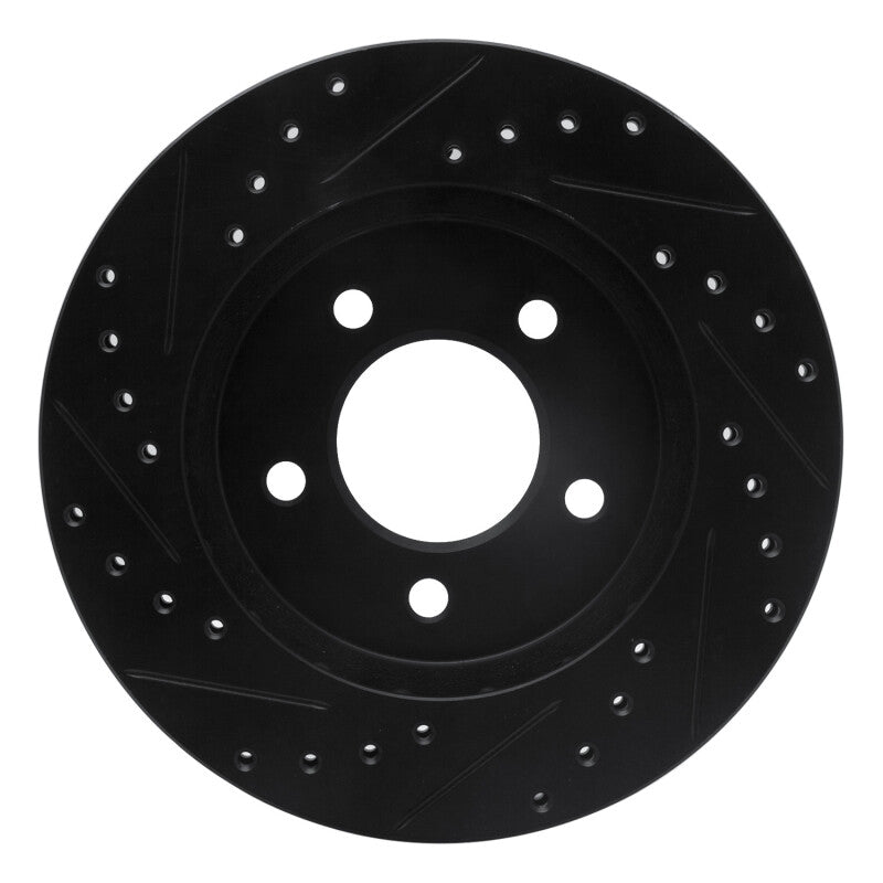 R1 91-02 Chrysler Grand Voyager Front Right Drilled & Slotted Black Brake Rotor