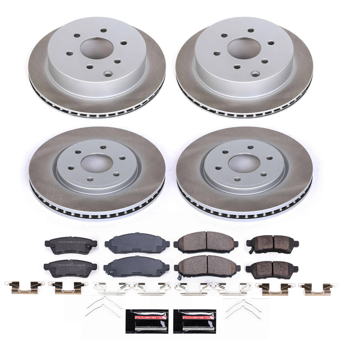 Power Stop 16-22 Nissan Frontier Front and Rear Semi-Coated Rotor Kit
