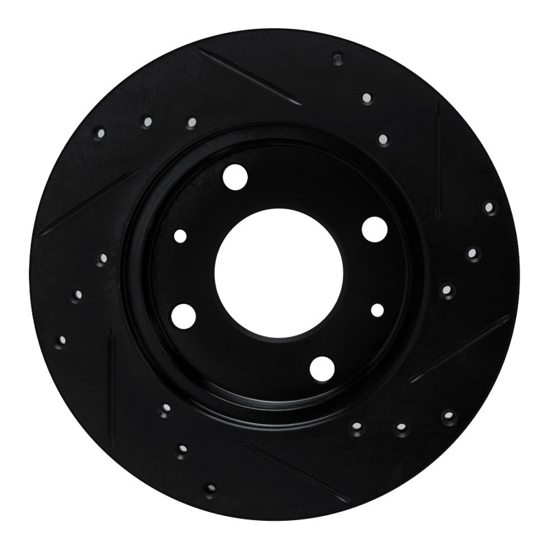 R1 89-98 Hyundai Sonata Front Left Drilled & Slotted Black Brake Rotor