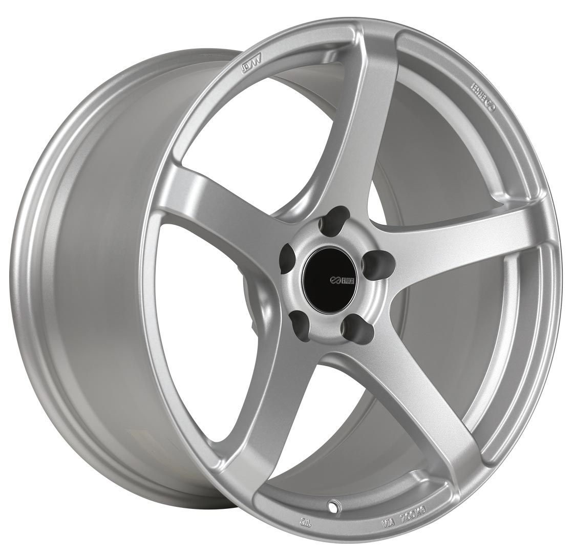 Enkei Kojin 18x9.5 45mm Inset 5x120 Bolt Pattern 72.6mm Bore Dia Matte Silver Wheel
