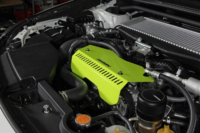PERRIN 22-25 Subaru WRX Pulley Cover - Neon Yellow (TALL - For Use w/o PERRIN AOS)