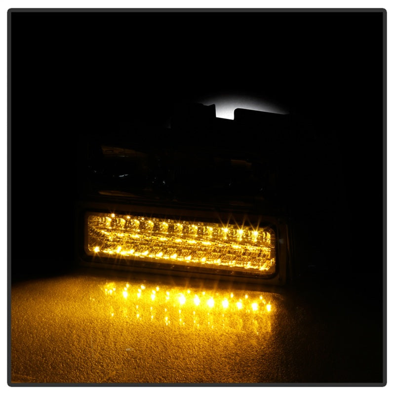xTune 92-94 Blazer Full Size Corner/LED Bumper Headlights Chrome HD-JH-CCK88-LED-AM-C-SET