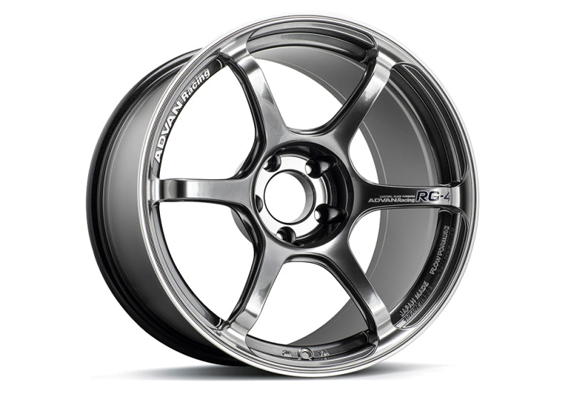 Advan RG-4 18x8.5 +44 5x100 Racing Hyper Black and Ring Wheel