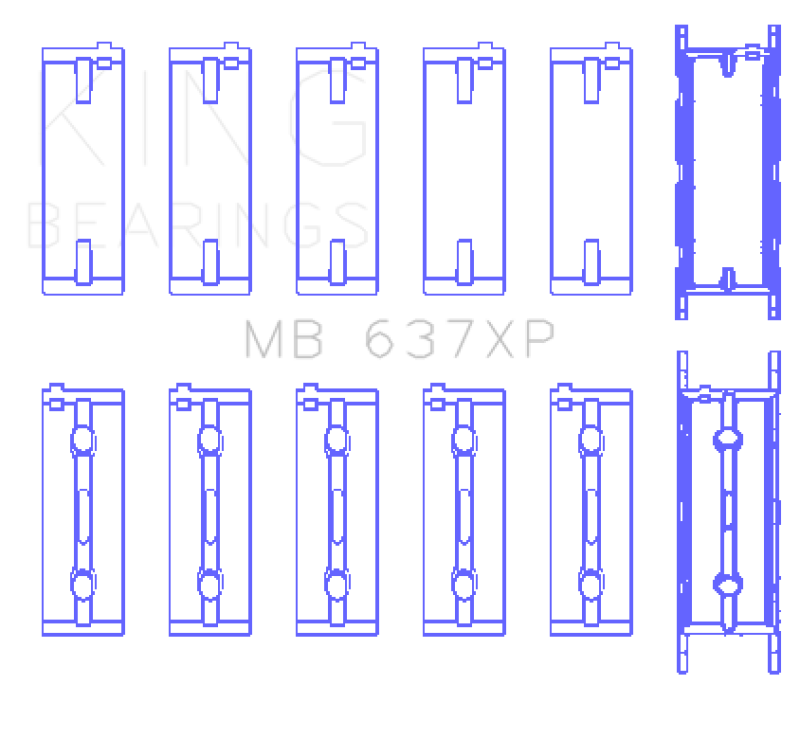 King Engine Bearings BMW S85B50A Crankshaft Performance Main Bearings (Size .026)