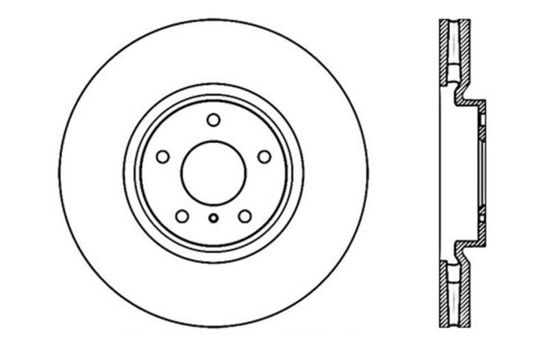 StopTech 08-13 Infiniti G37 Cryo SportStop Drilled Right Front Rotor
