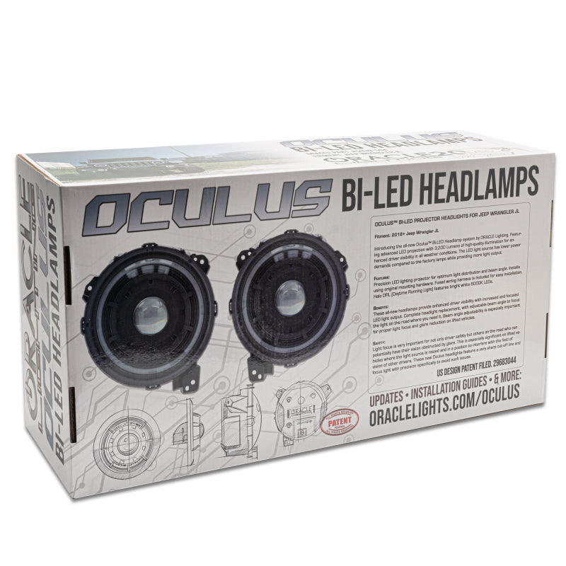 Oracle Oculus Bi-LED Projector Headlights for Jeep JL/Gladiator JT - Matte Blk - 5500K