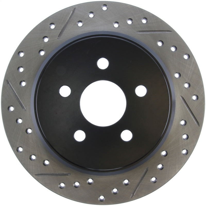 StopTech 03-09 Chrysler PT Cruiser Tur / 03-05 Dodge Neon SRT-4 Rear Right Slotted & Drilled Rotor