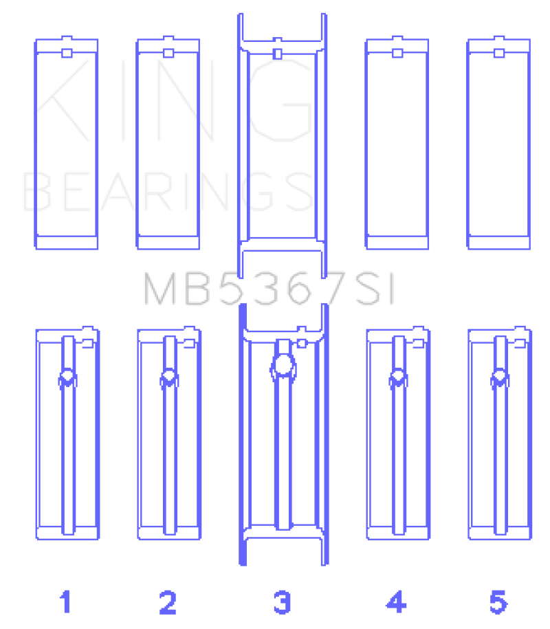 King Engine Bearings GMC 2.4L (146cu) I4 Ecotec Main Bearing Set