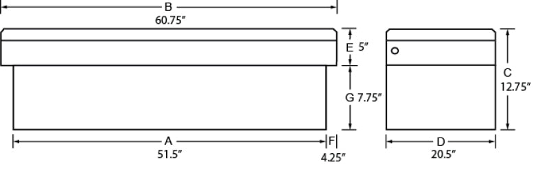 Lund Universal Aluminum Single Lid Cross Bed Box - Black