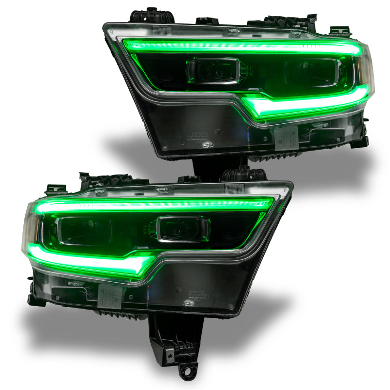 Oracle 19-21 RAM 1500 Headlight DRL Kit Projector LED - RGBW+A w/ Simple Controller