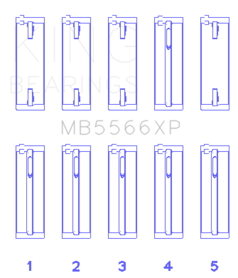 King Engine Bearings Audi A4 1.8L AEB Performance Main Bearing Set - Size +.25mm