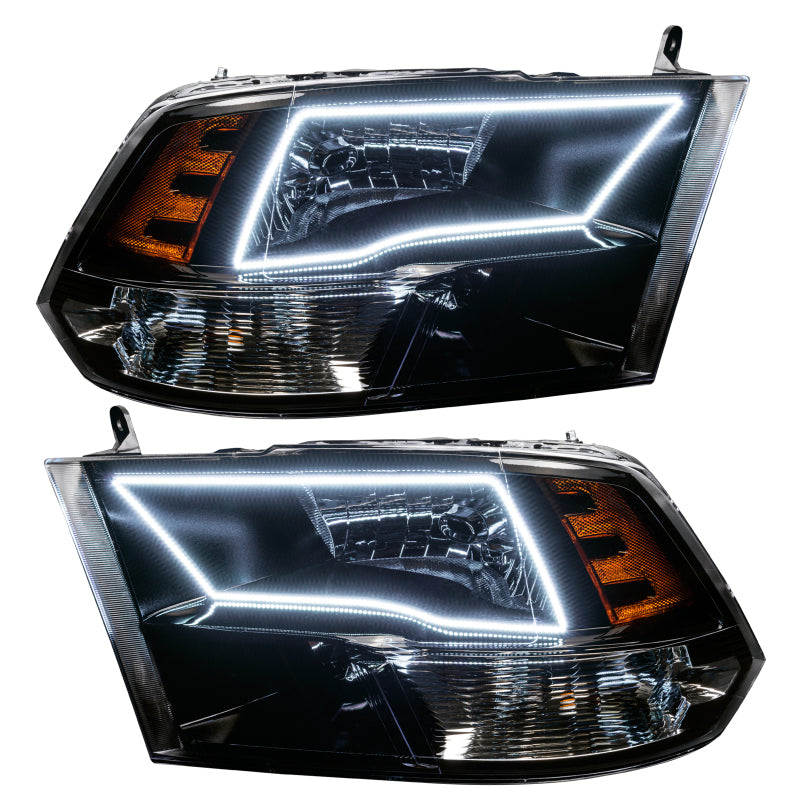Oracle 09-17 RAM 1500 Quad Pre-Assembled Headlights Blk Housing - w/ Simple Controller