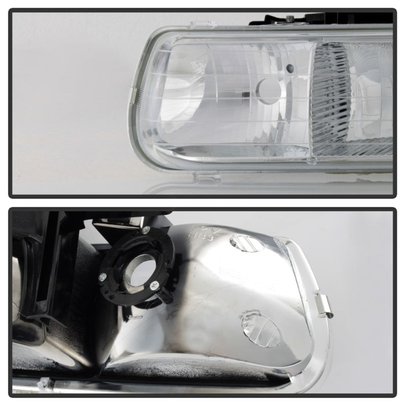 xTune Chevy Tahoe 00-06 Amber Crystal Headlights Chrome HD-JH-CSIL99-C