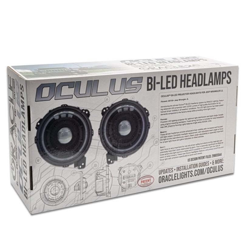 Oracle Oculus Bi-LED Projector Headlights for Jeep JL/Gladiator JT Satin Silver 5500K