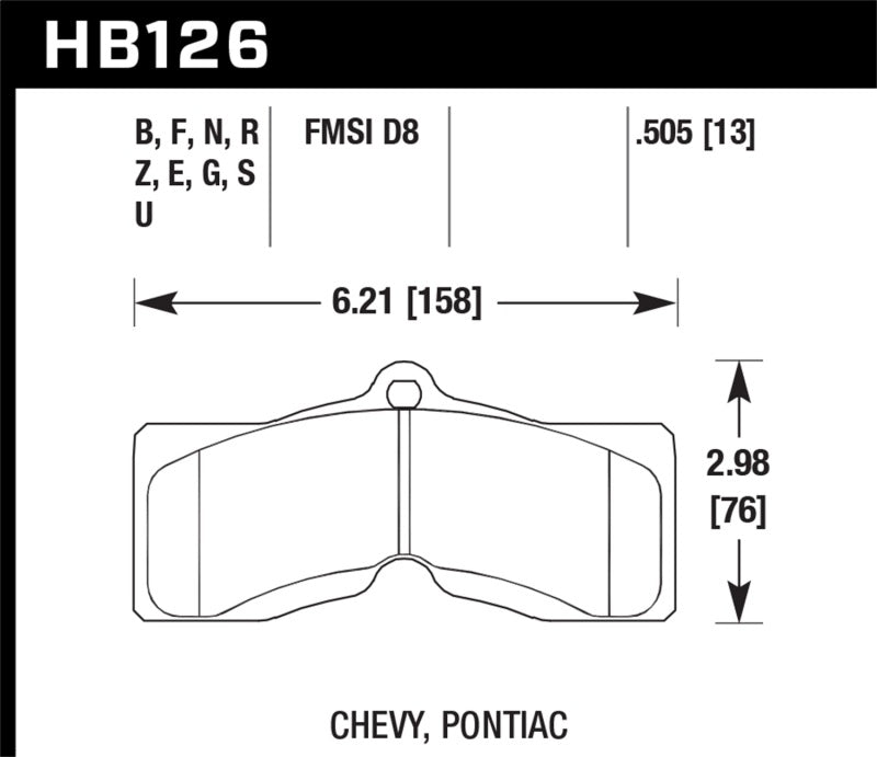 Hawk 78-82 Chevy Corvette HT-10 Performance Front Brake Pads