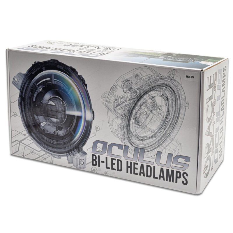 Oracle Oculus Bi-LED Projector Headlights for Jeep JL/Gladiator JT Satin Silver 5500K